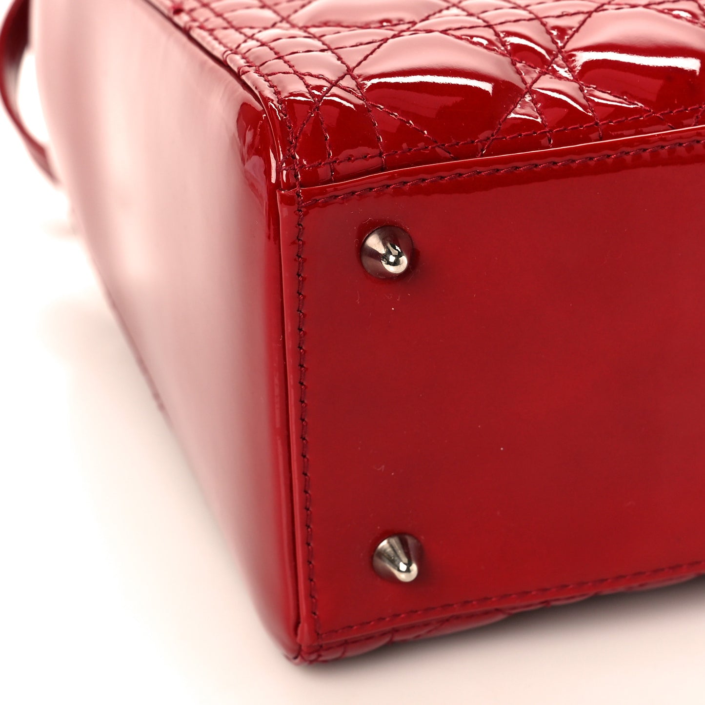 Patent Cannage Medium Lady Dior Red