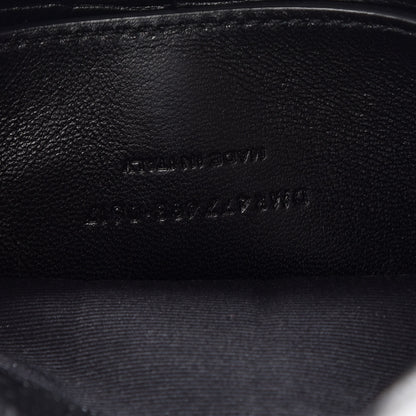 Saint Laurent Calfskin Crocodile Embossed Small West Hollywood Monogram Fold-Over Bag Black 10 of 10