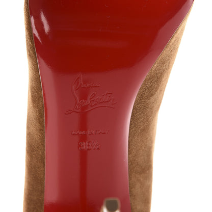 Christian Louboutin Veau Velours French Tutu Button Ankle Boot 38.5 Tan 8 of 8