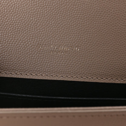 Saint Laurent Grain De Poudre Small Monogram Kate Satchel Dark Beige 6 of 8