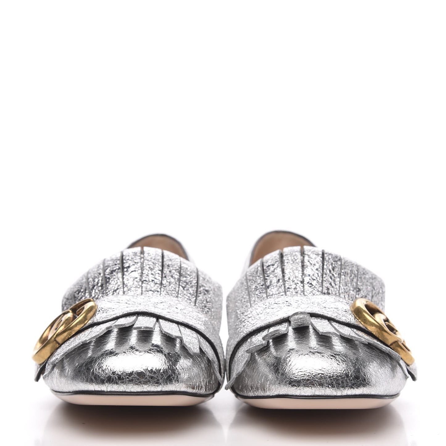 Galassia GG Marmont Fringe Flats 38 Argento