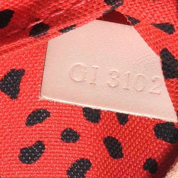 Monogram Kusama Waves Neverfull MM Red