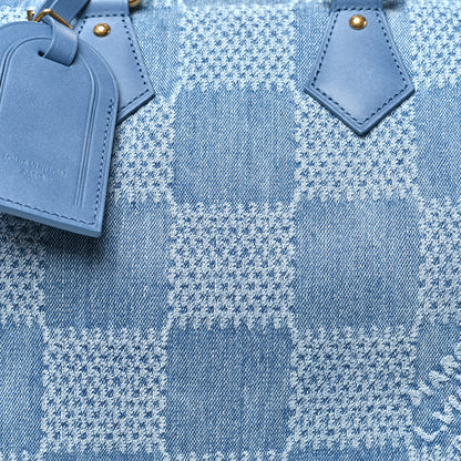 Louis Vuitton Damier Denim 3D Speedy Bandouliere 30 Denim Blue 7 of 9