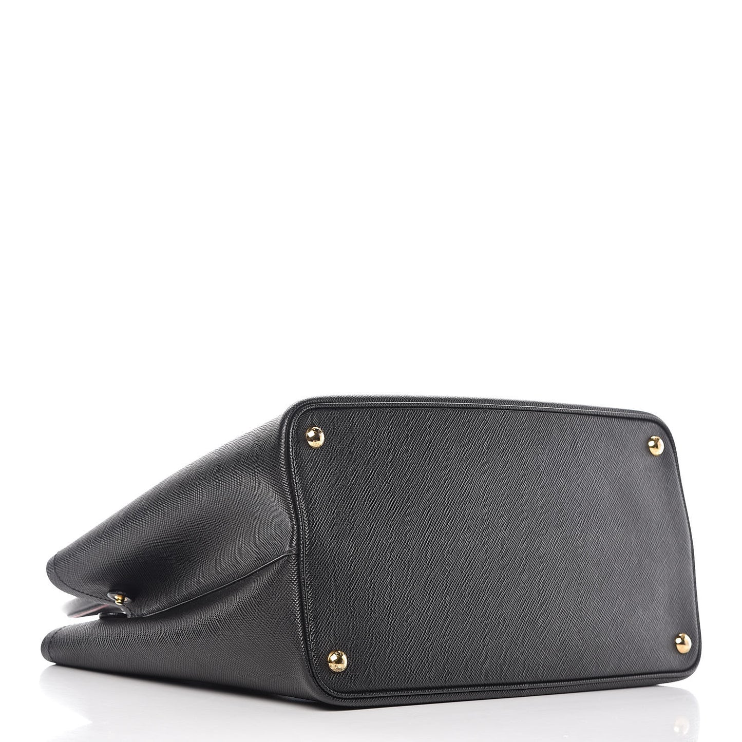 Saffiano Cuir Large Double Bag Black Fuoco
