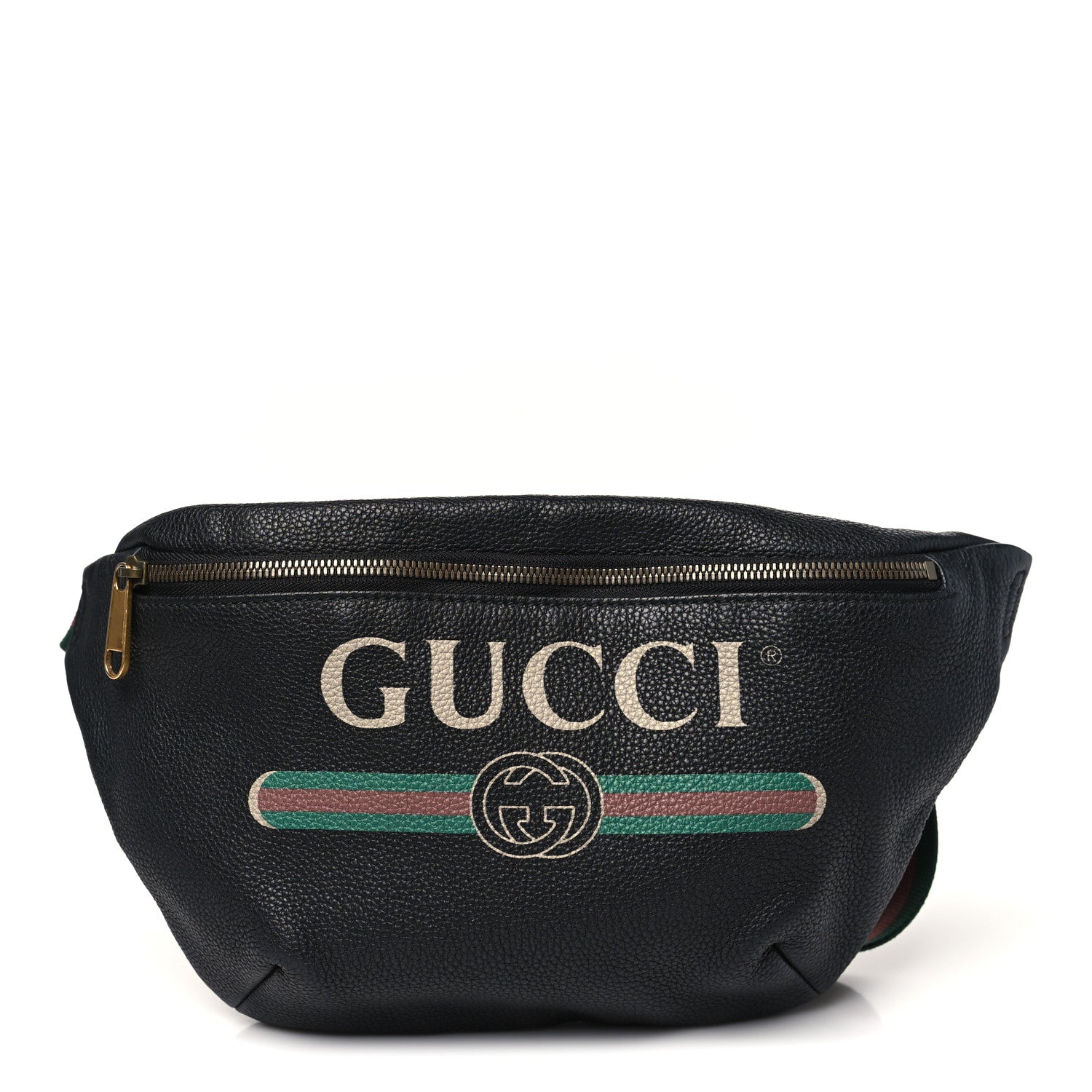 Gucci Grained Calfskin Logo Belt Bag Black 1 of 10