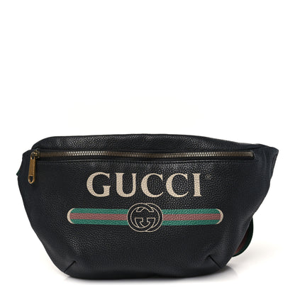 Gucci Grained Calfskin Logo Belt Bag Black 1 of 10