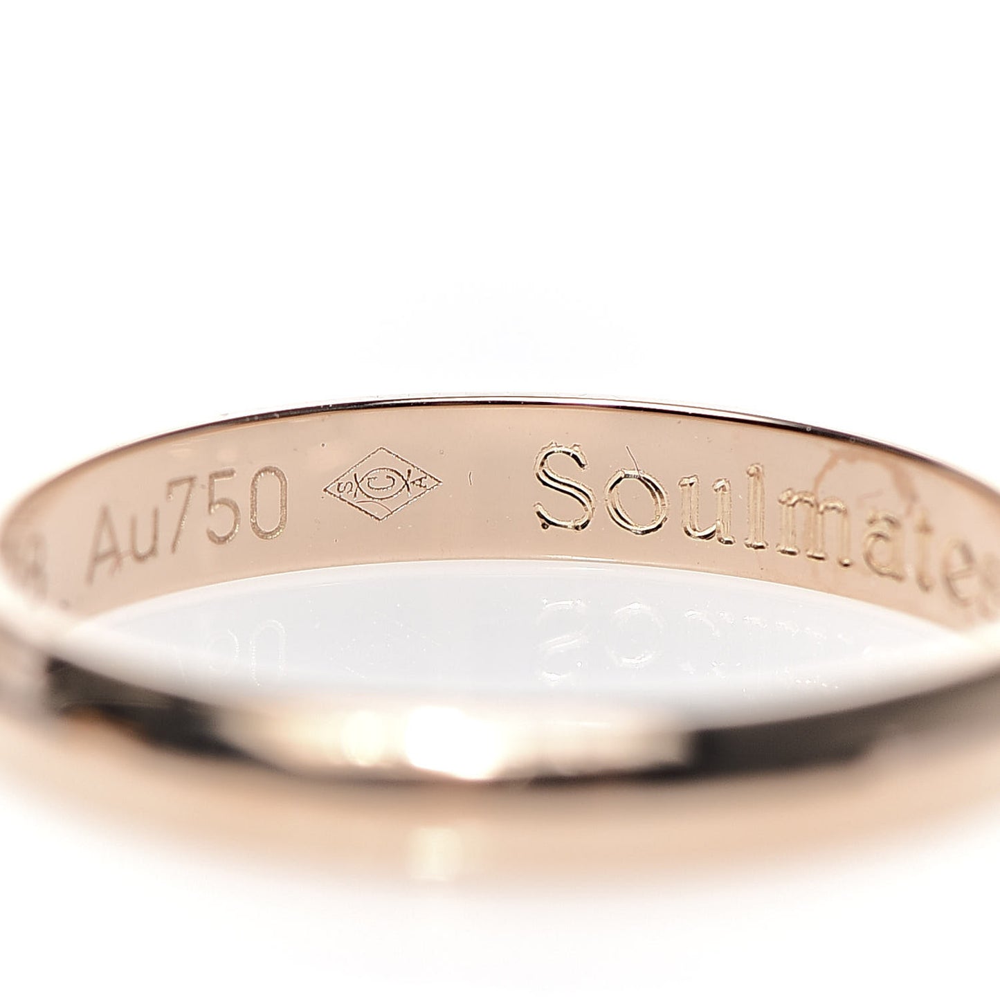18K Pink Gold Diamond 2.6mm 1895 Wedding Band Ring 49 4.75