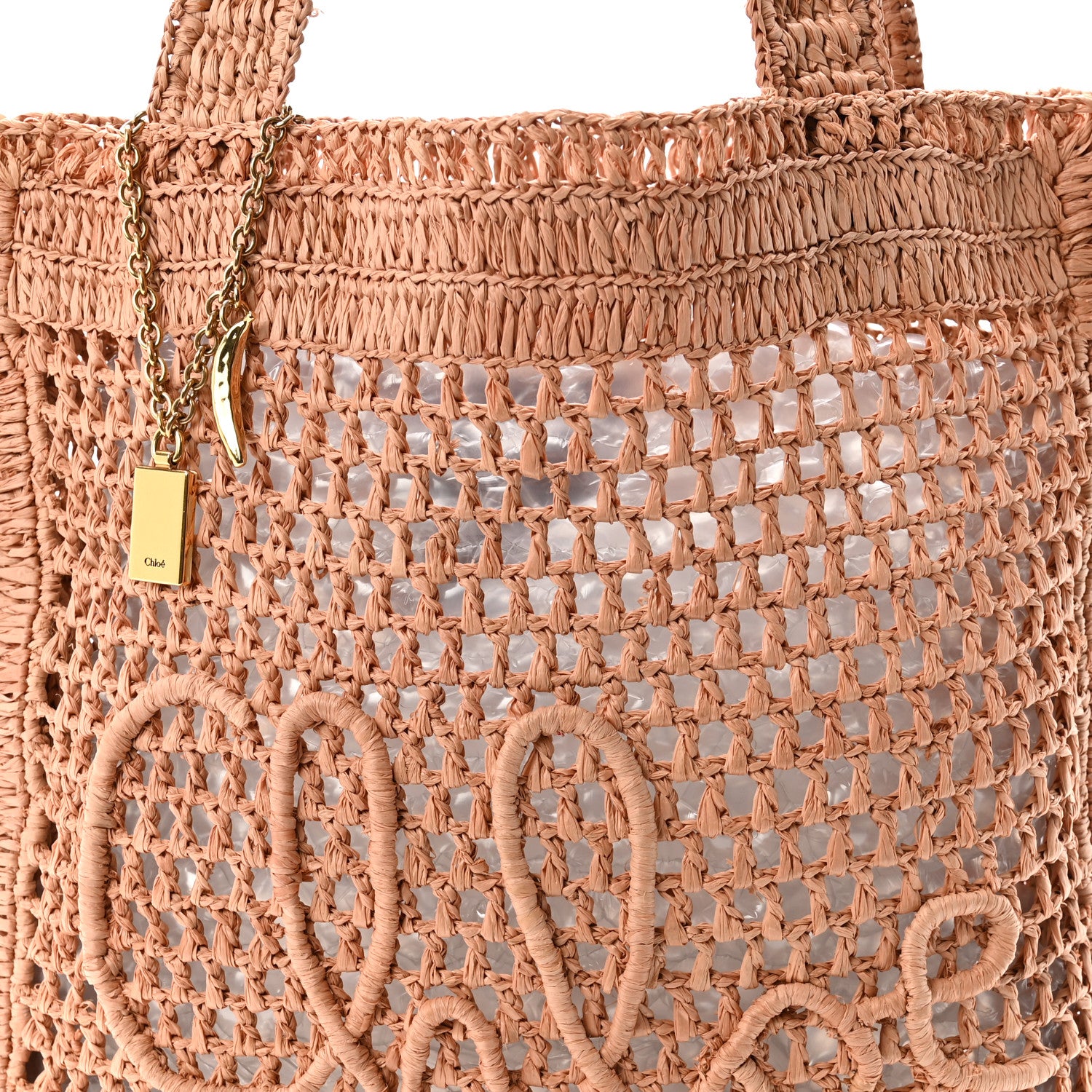 Chloe Raffia Summer Banana Tote Summery Beige 7 of 9