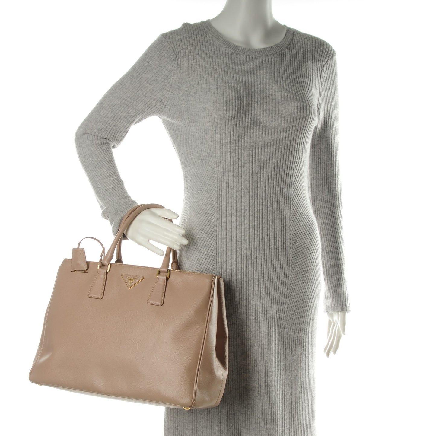 Saffiano Large Galleria Double Zip Tote Cammeo