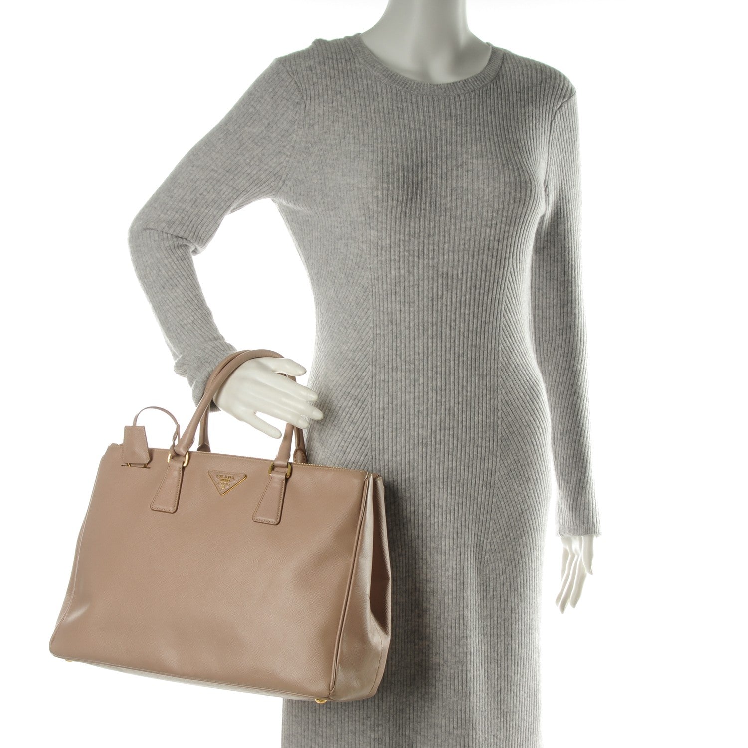 Prada Saffiano Large Galleria Double Zip Tote Cammeo 2 of 8