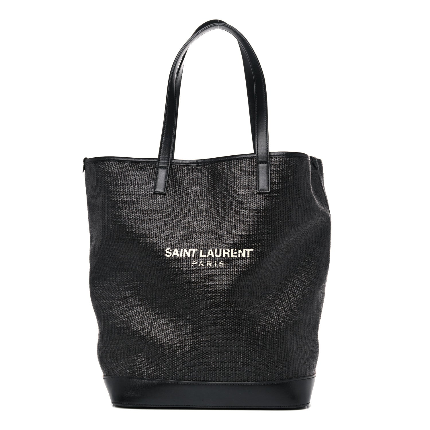 Saint Laurent Linen Canvas Teddy Shopping Bag Black 4 of 14