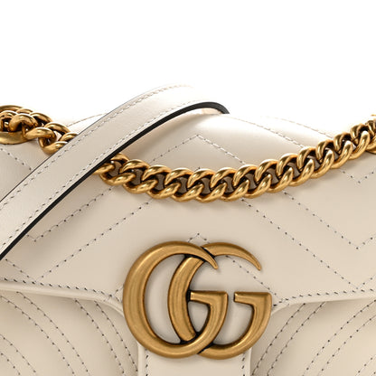 Gucci Calfskin Matelasse Mini GG Marmont Shoulder Bag White 8 of 11