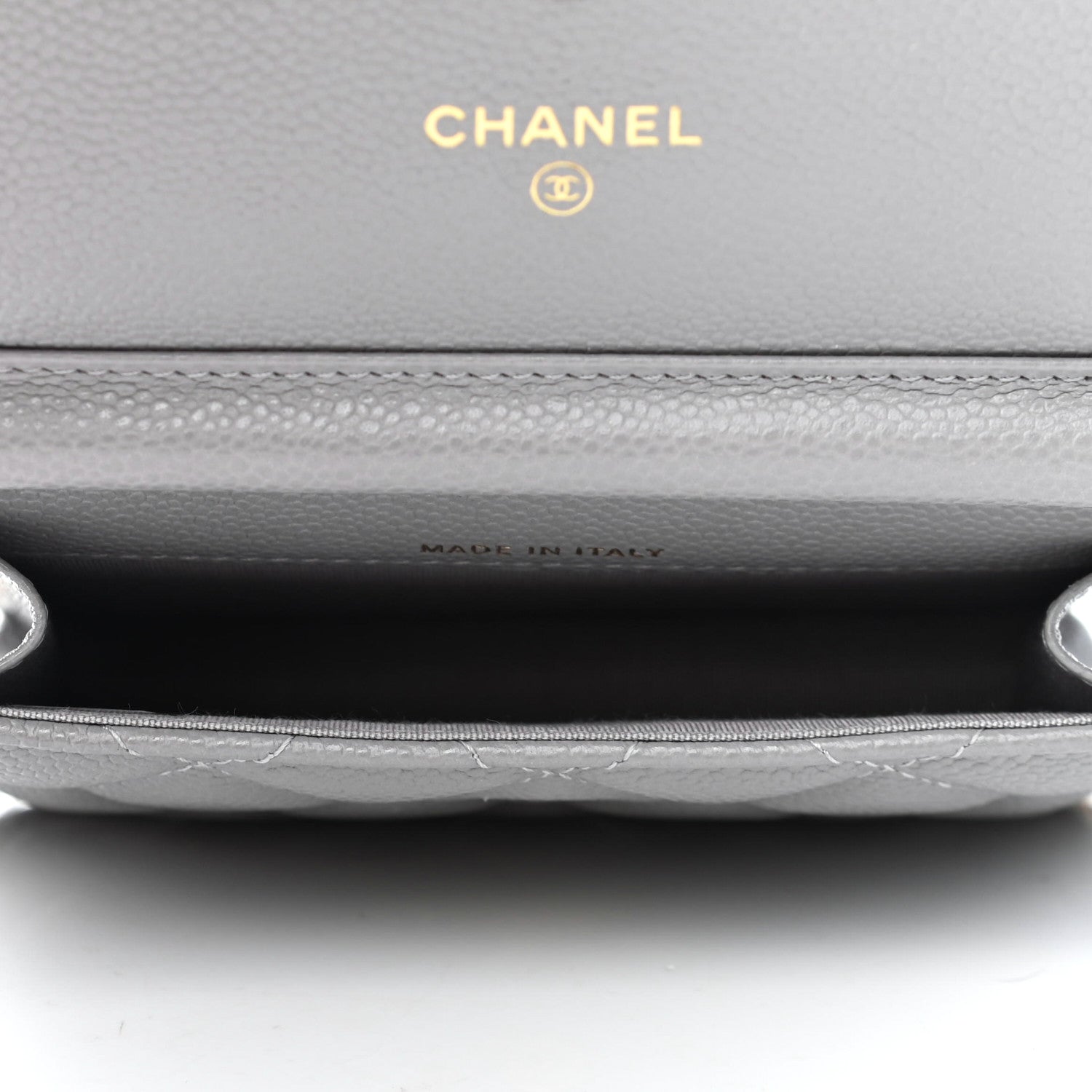 Chanel Caviar Quilted Miss Coco Clutch With Chain Grey 4 of 4