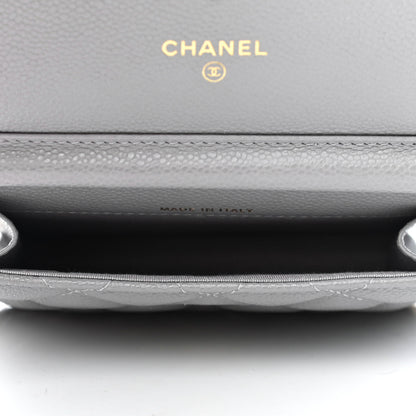 Chanel Caviar Quilted Miss Coco Clutch With Chain Grey 4 of 4