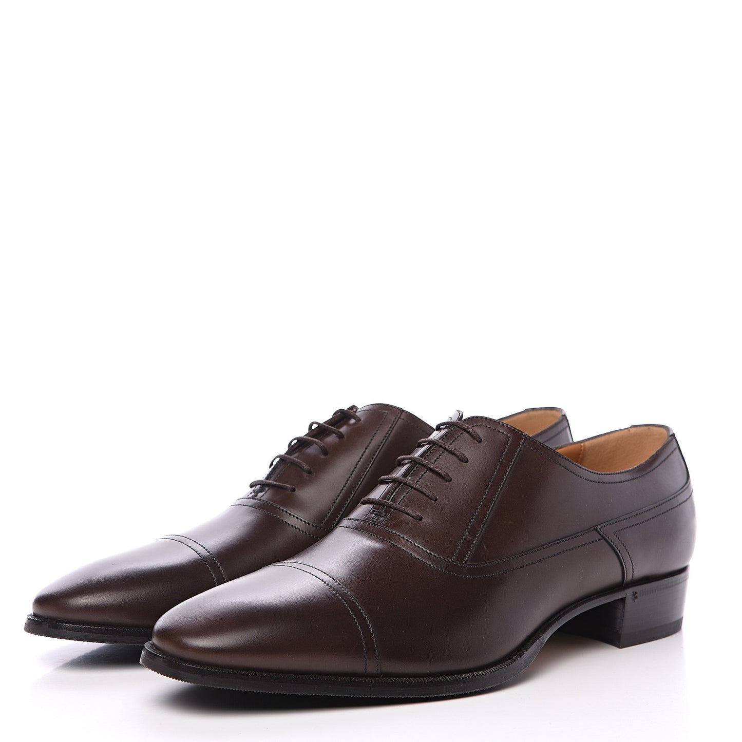 Calfskin Mens Captoe Oxford Loafers 10.5 Brown