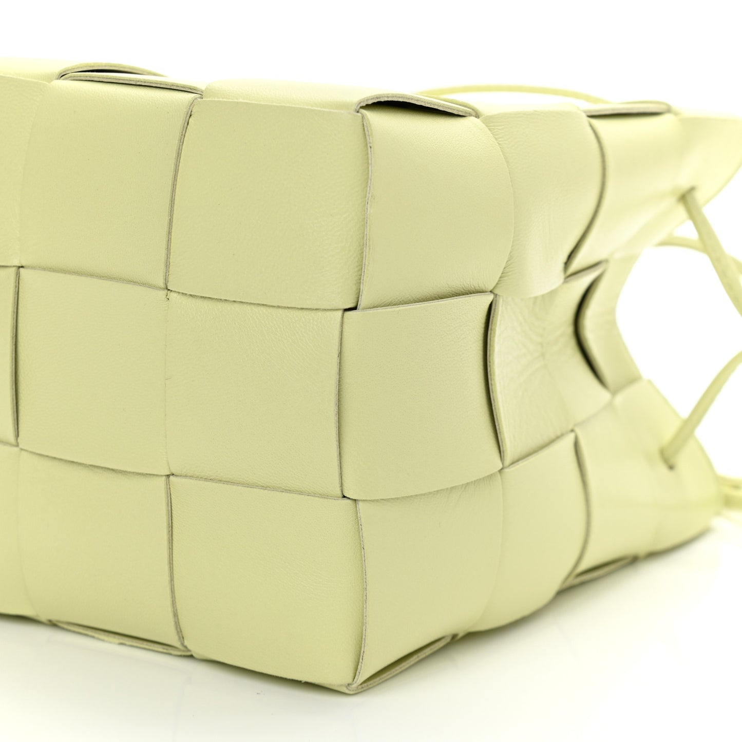 Nappa Maxi Intrecciato Cassette Bucket Bag Lemon Washed