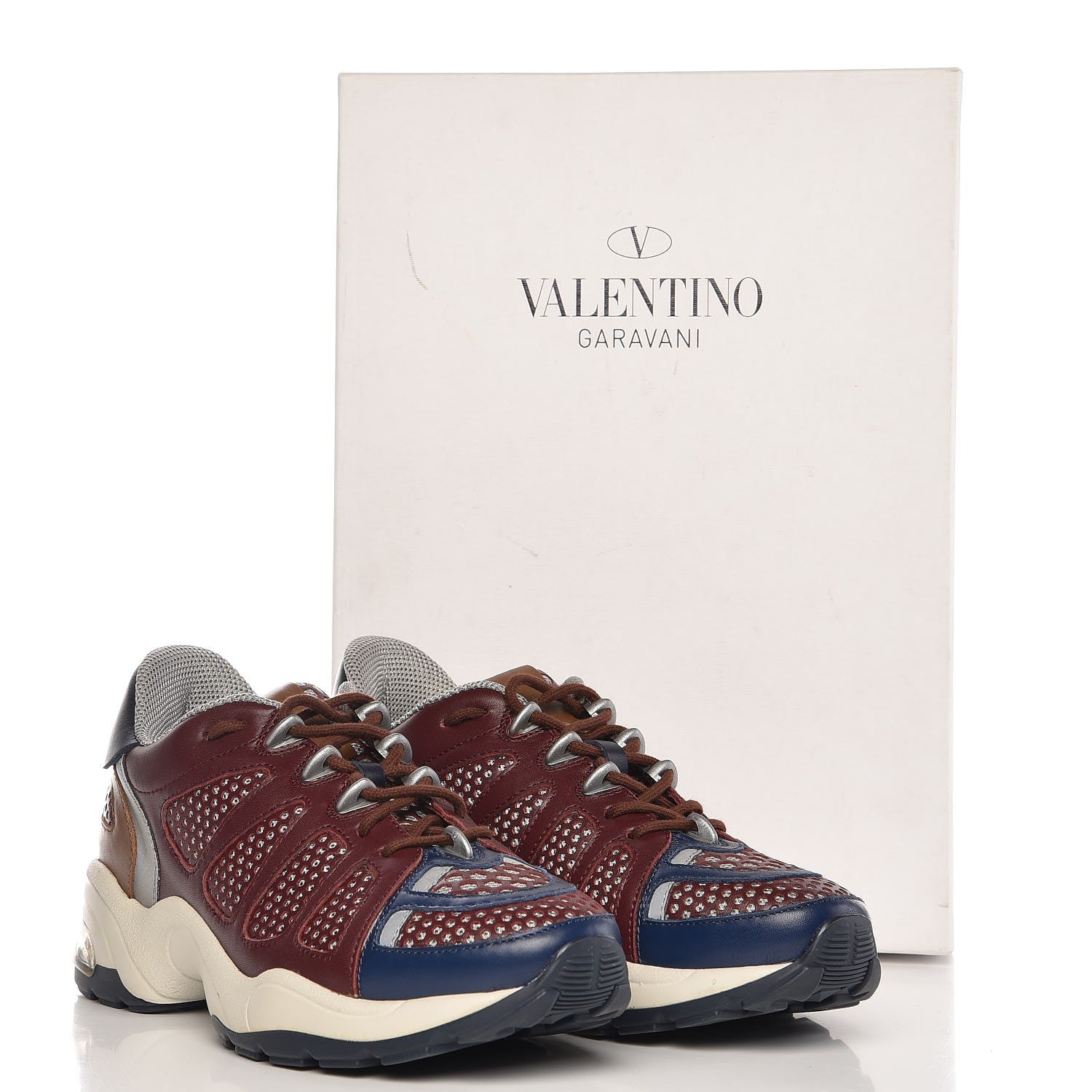 Valentino Garavani Nappa Mesh Laser Cut Mens X-Ray Sneakers 39.5 Rubin Multicolor 12 of 12