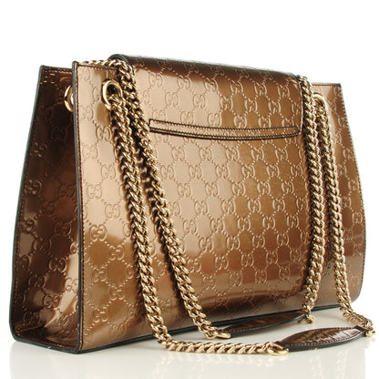 Gucci Shine Guccissima Large Emily Chain Shoulder Bag Acero 3 of 8