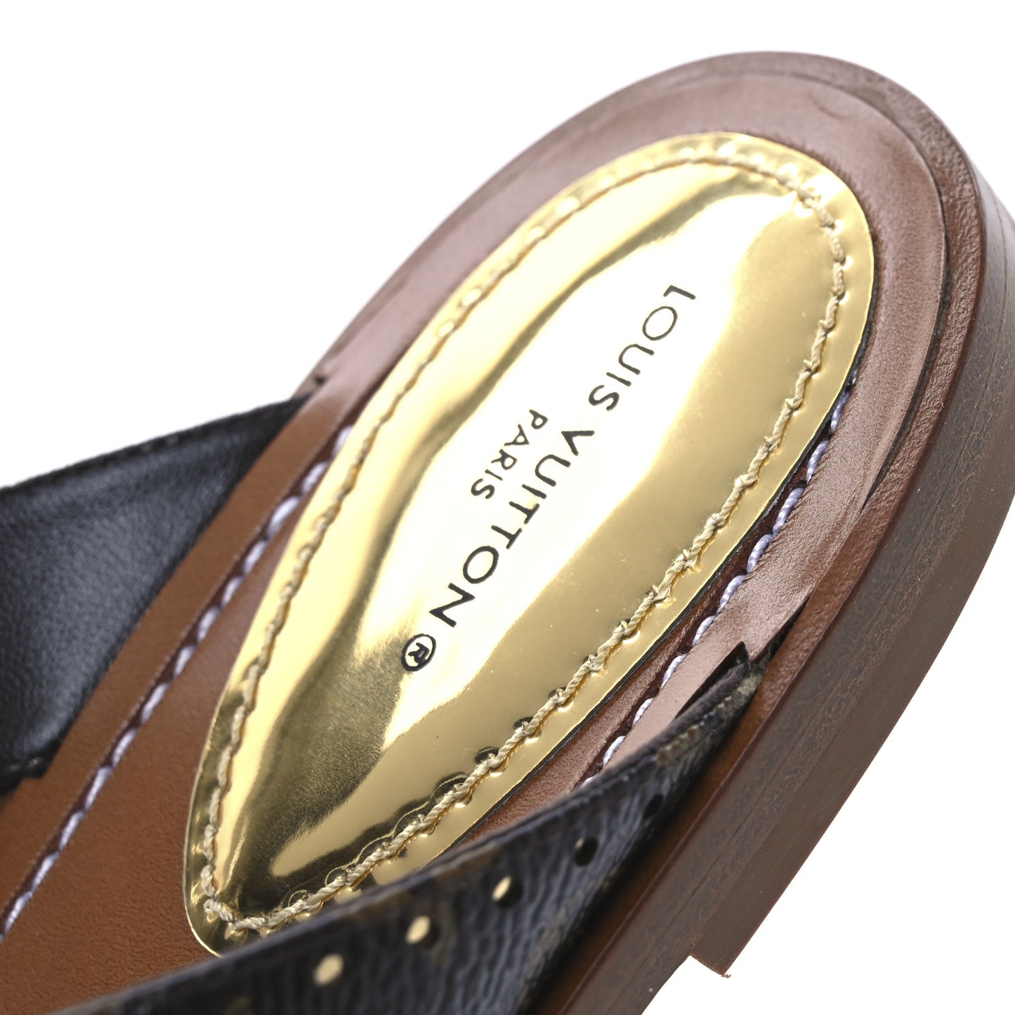 Monogram Sunny Flat Thong Sandals 39 Brown