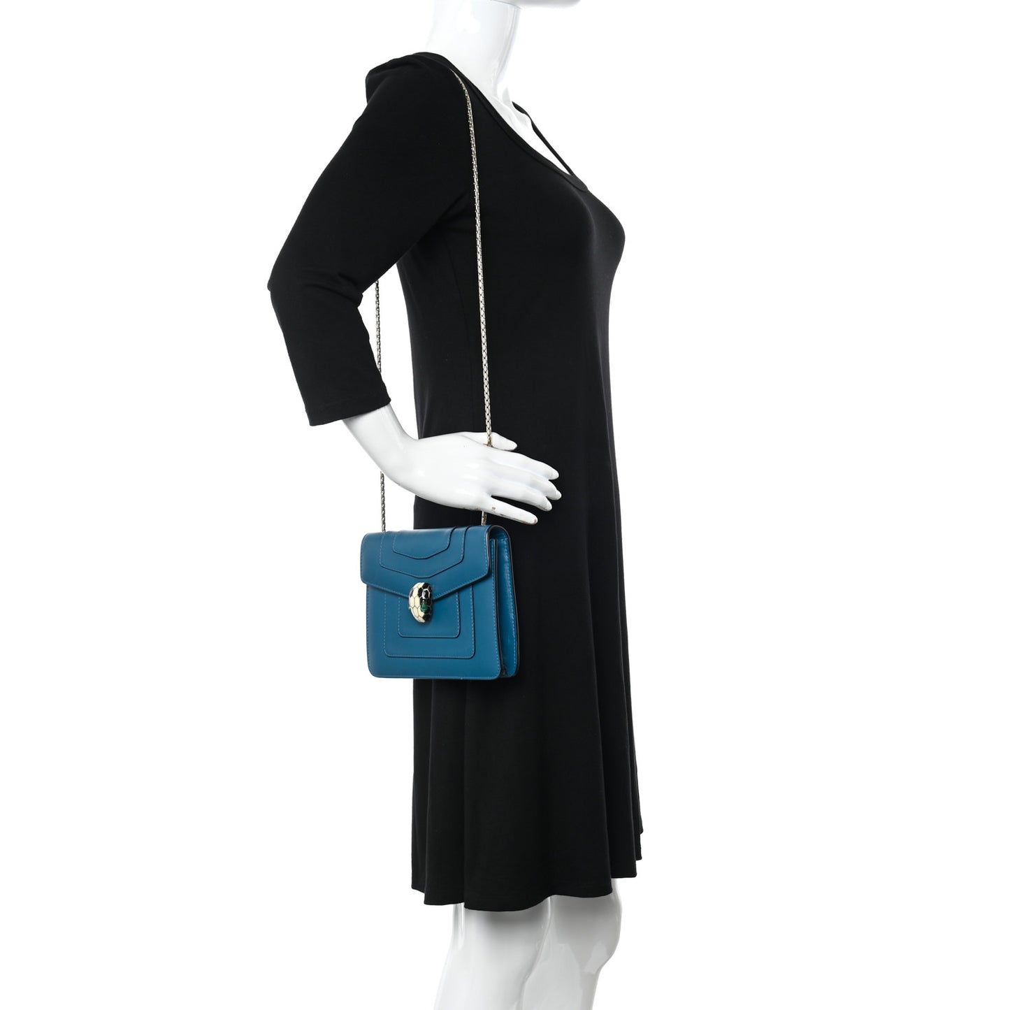 Calfskin Serpenti Forever Crossbody Blue