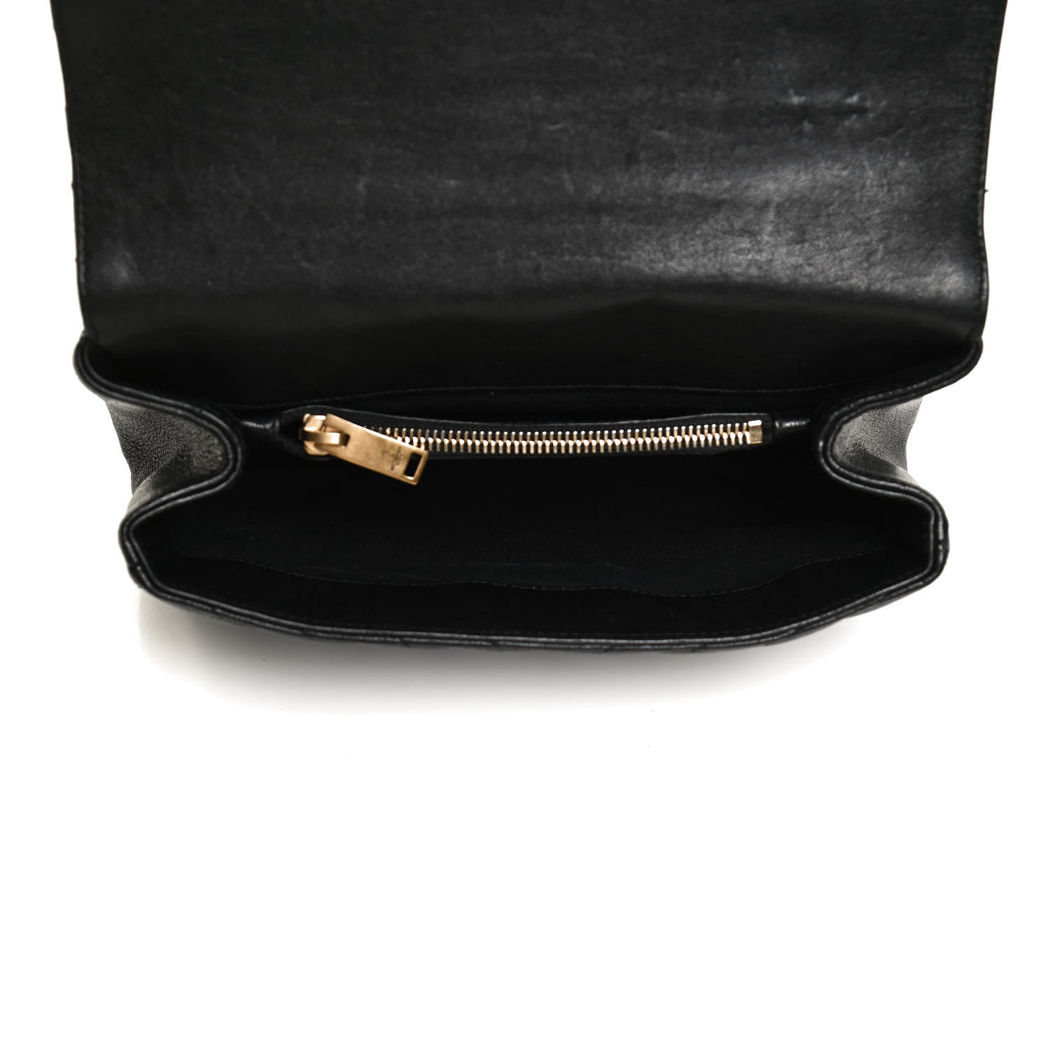 Saint Laurent Sheepskin Matelasse Chevron Monogram Medium College Bag Black 5 of 14