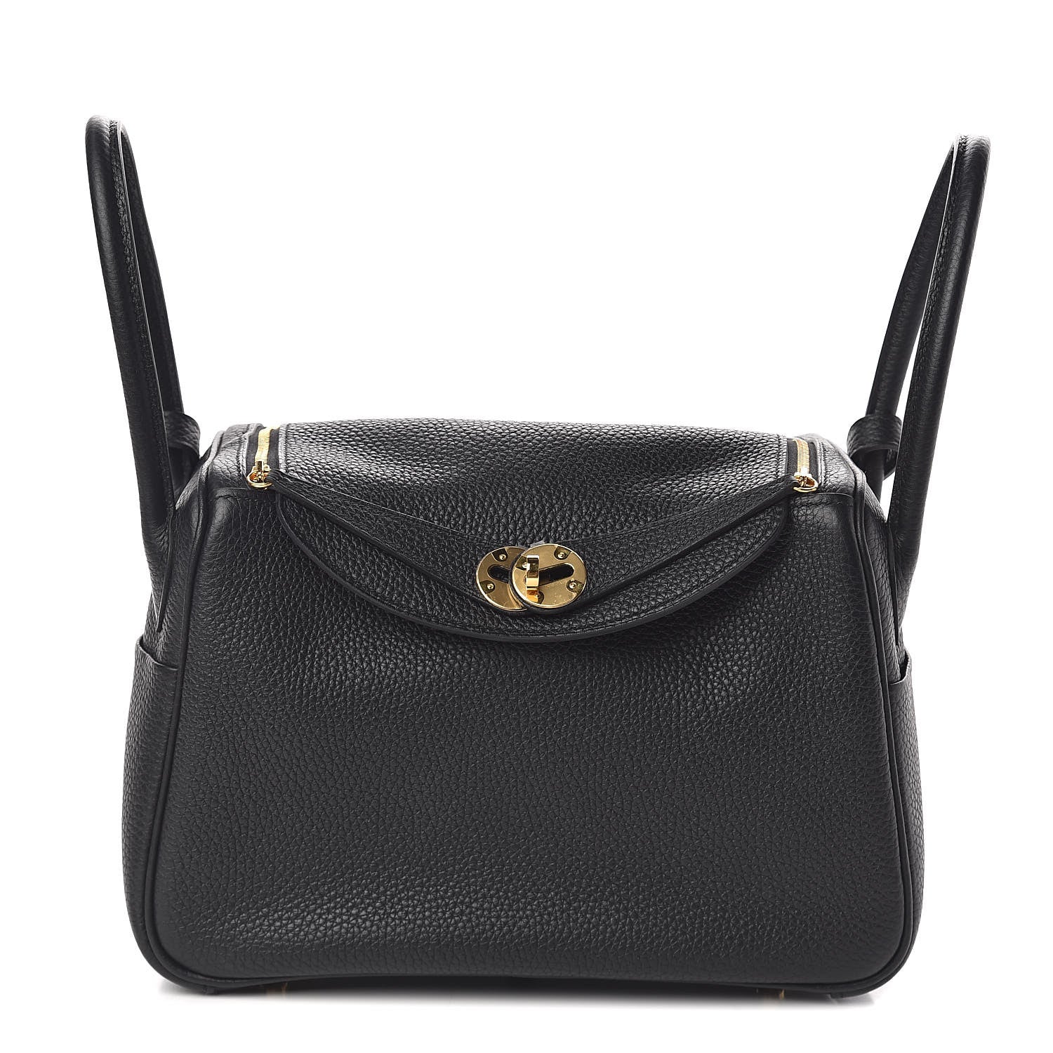 Hermes Taurillon Clemence Lindy 26 Black 1 of 11