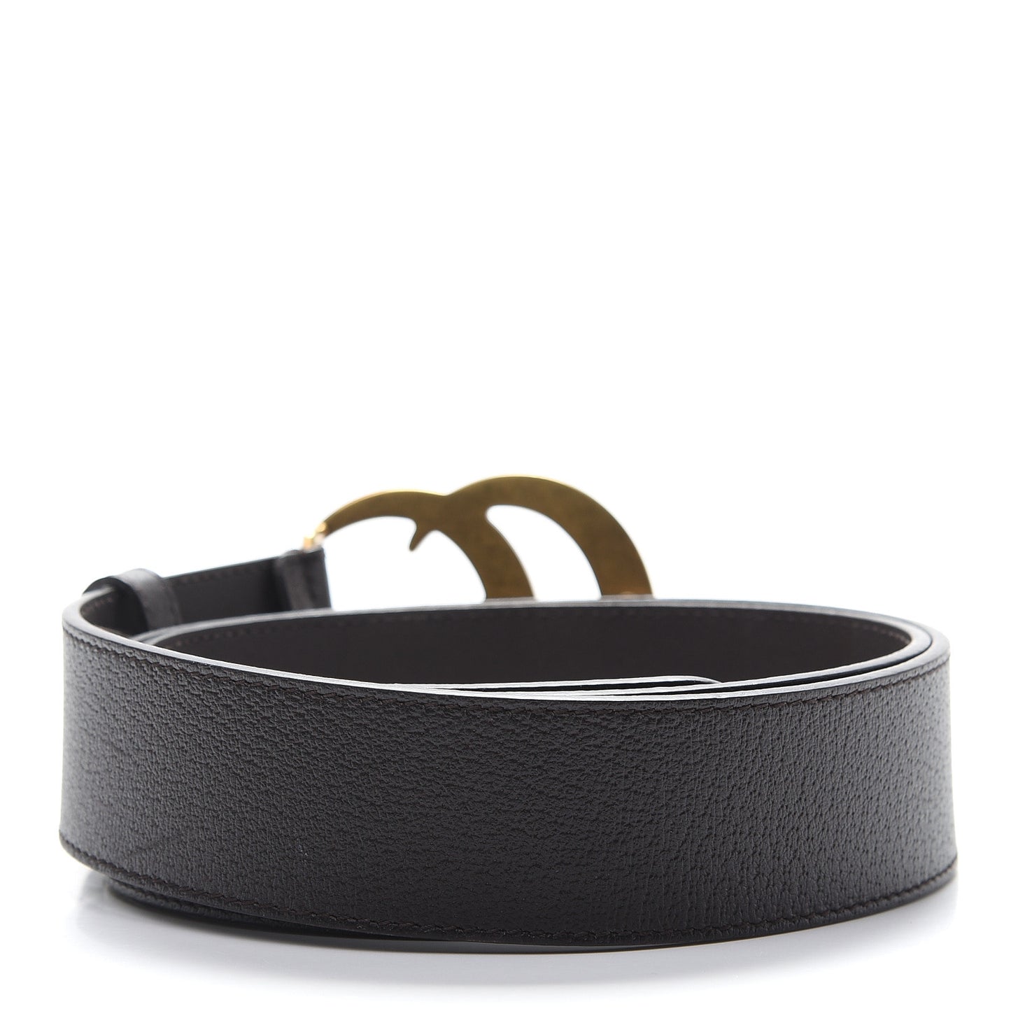 Textured Dollar Calfskin Double G 40mm Belt 95 38 Dark Cocoa