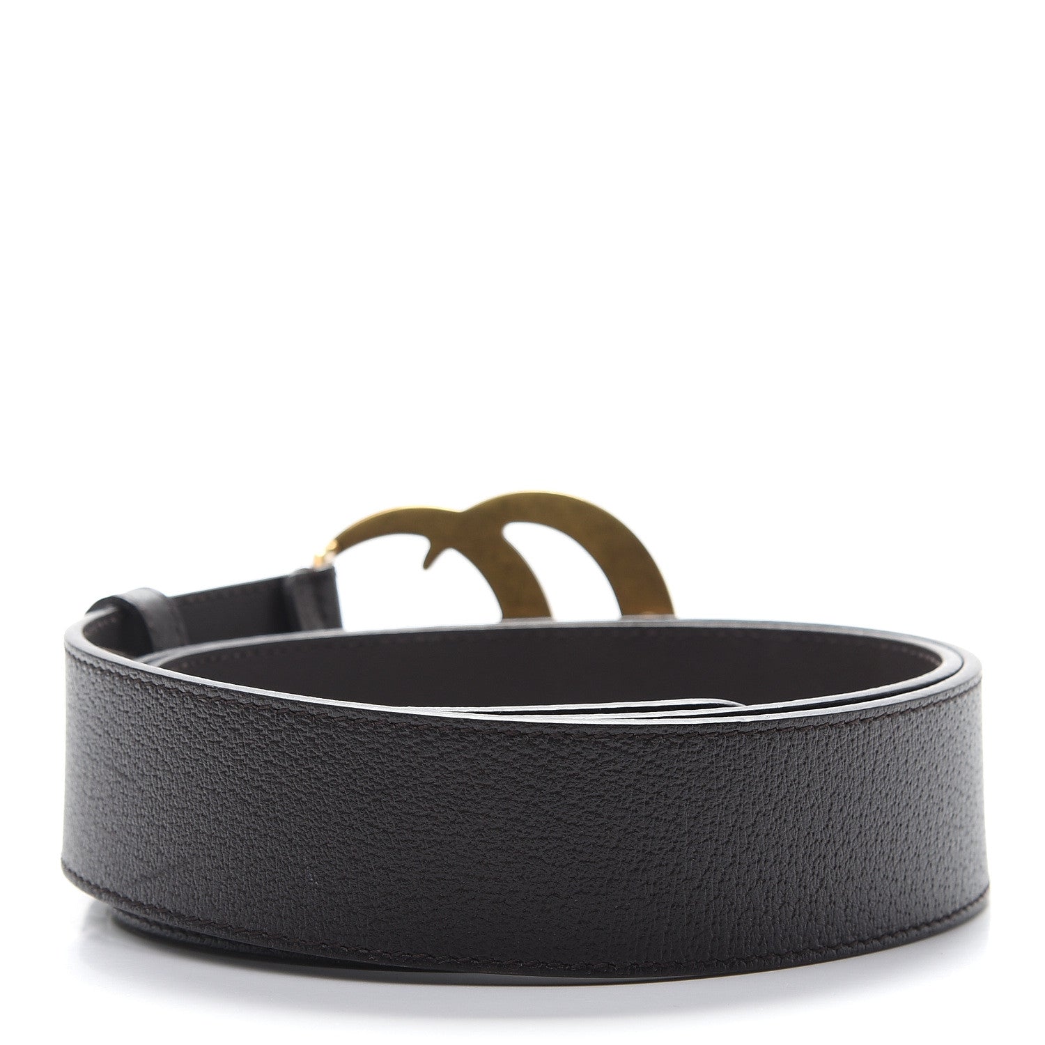 Gucci Textured Dollar Calfskin Double G 40mm Belt 95 38 Dark Cocoa 2 of 5