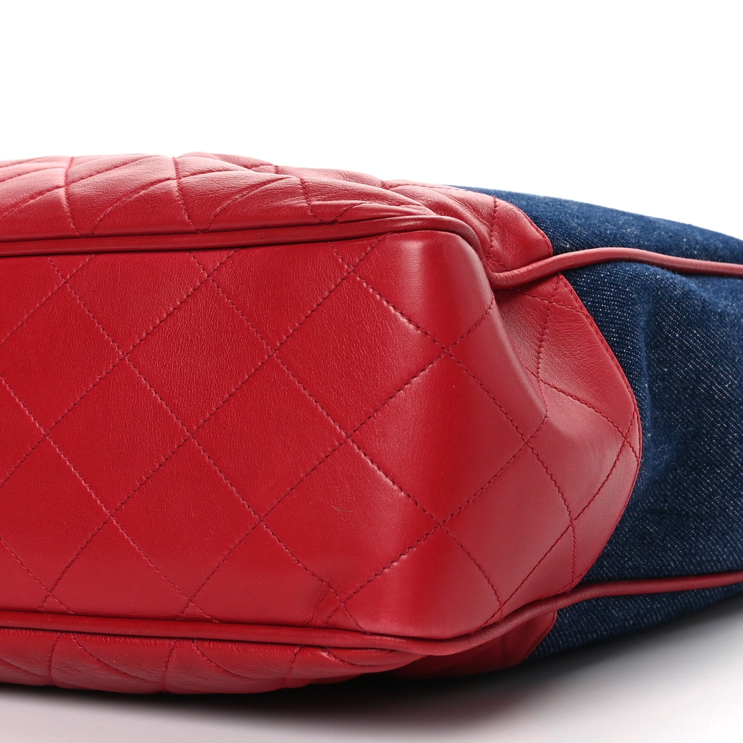 Chanel Denim Lambskin Tote Blue Red 9 of 9