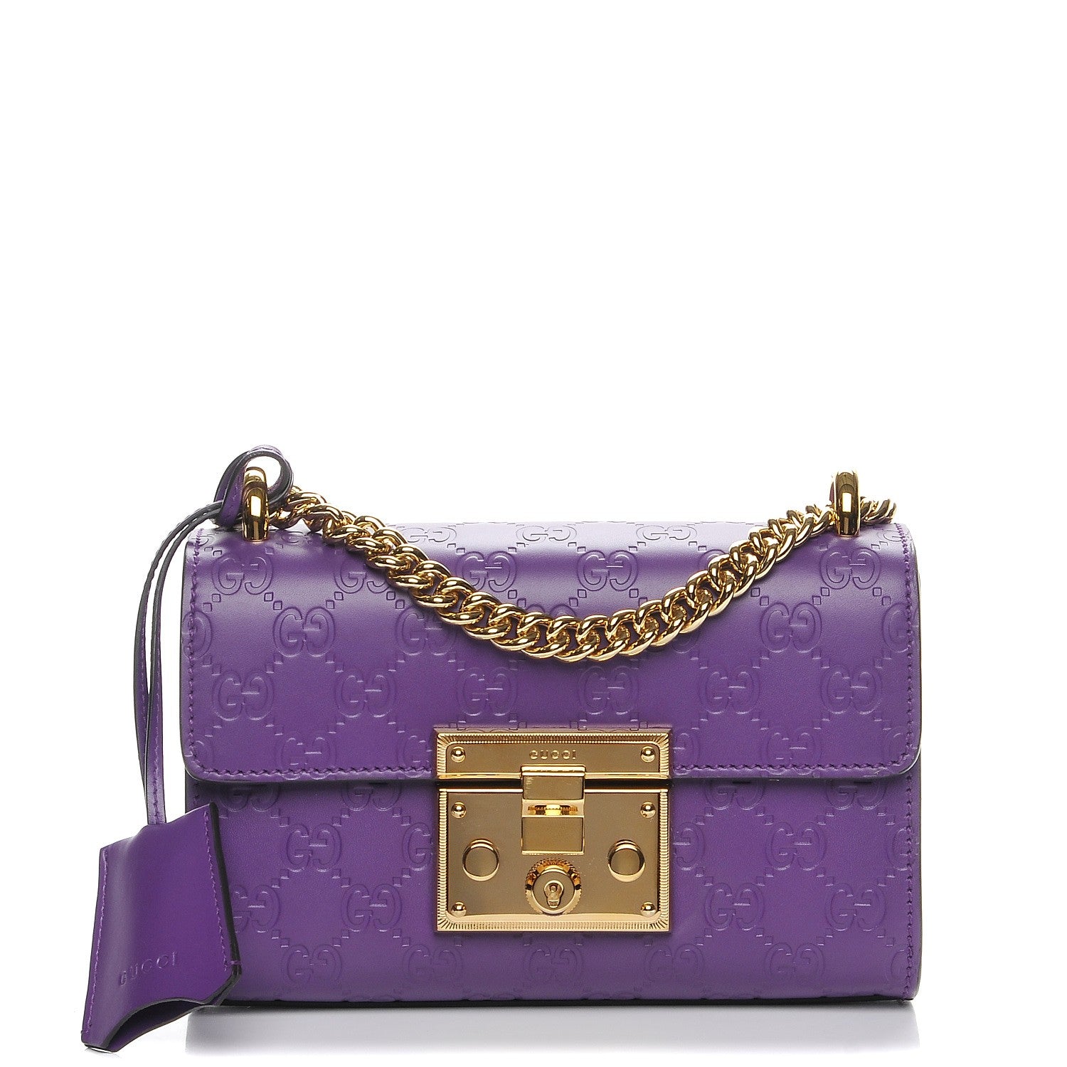 Gucci Guccissima Small Padlock Shoulder Bag Purple 1 of 8