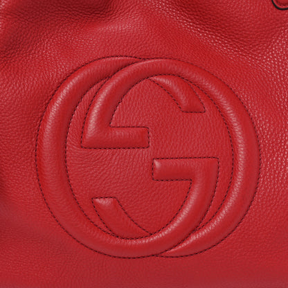 Gucci Pebbled Calfskin Medium Soho Shoulder Bag Tabasco Red 8 of 11