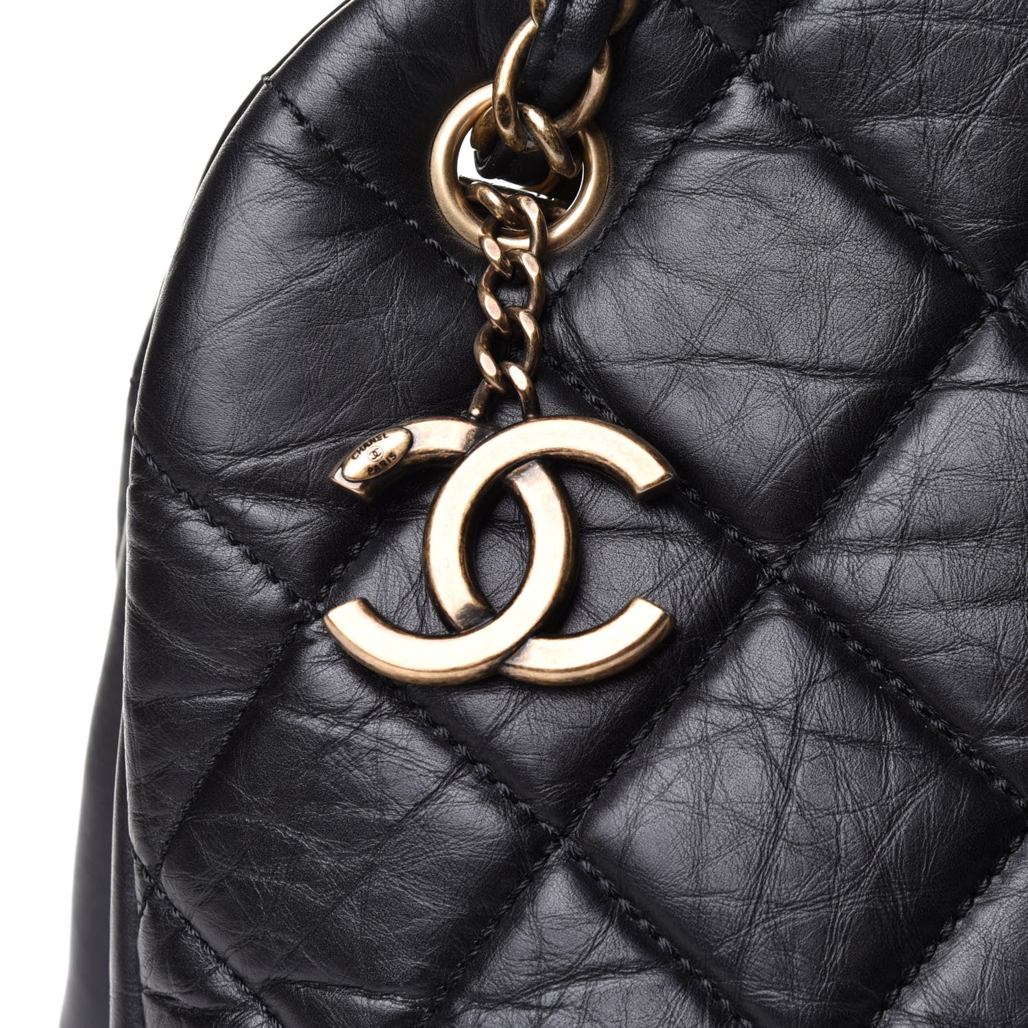 Chanel Aged Calfskin Large Just Mademoiselle Bowling Bag Black 8 of 12
