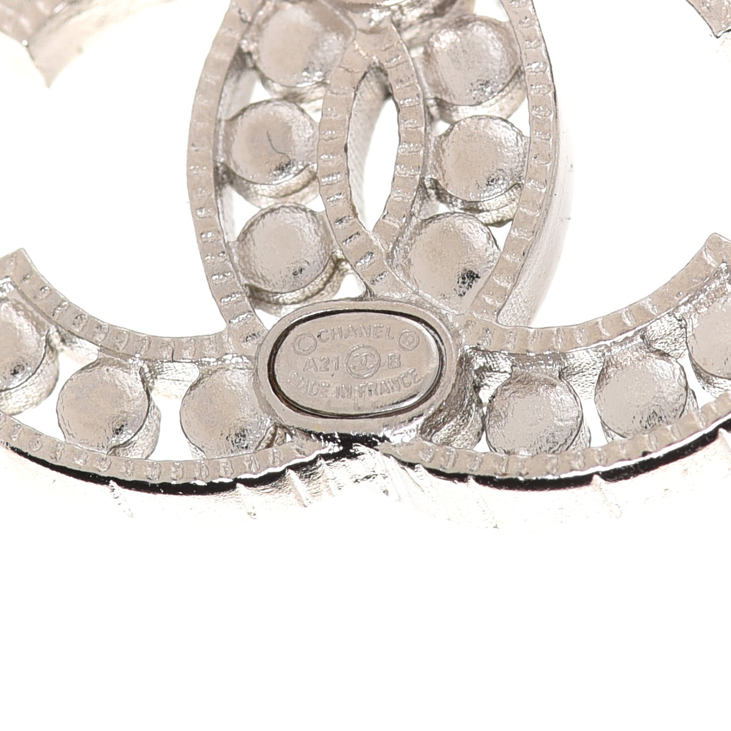 Crystal CC Earrings Silver