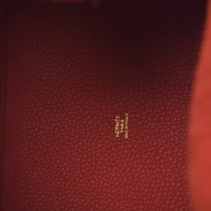 Hermes Taurillon Clemence Picotin Lock 22 MM Rouge Tomate 5 of 9