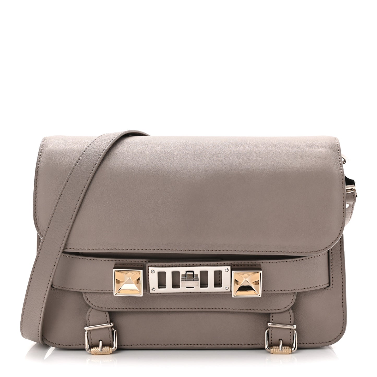Smooth Calfskin PS11 Classic Shoulder Bag Mushroom