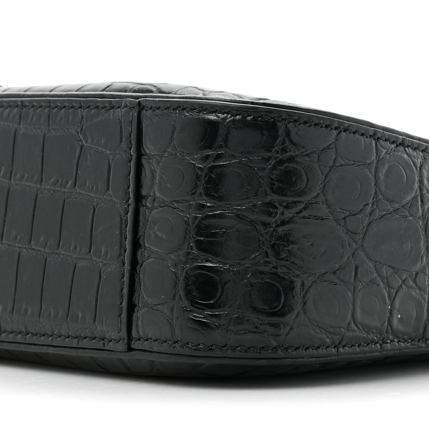 Calfskin Crocodile Embossed LE 5 A 7 Hobo Black