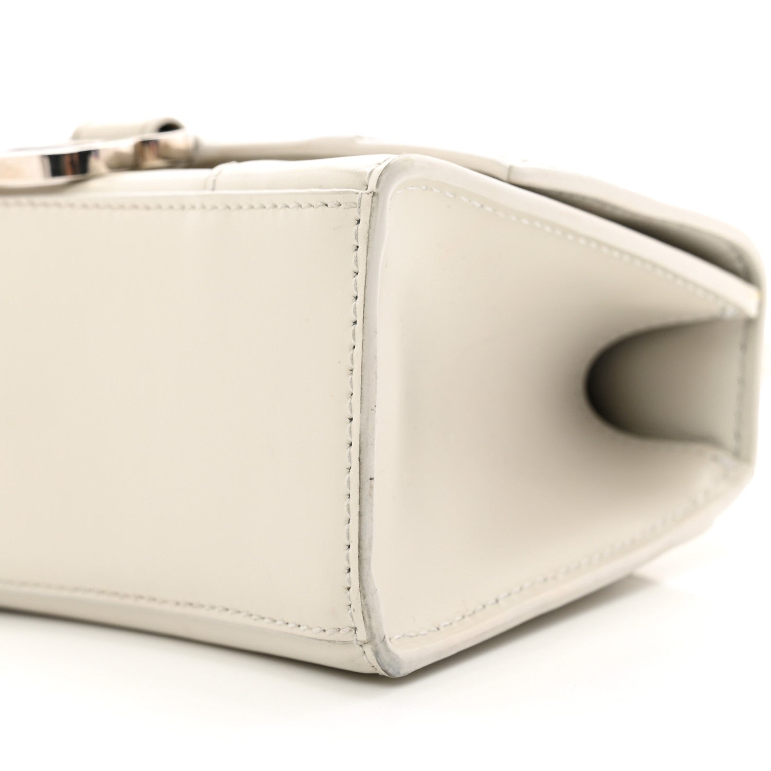Balenciaga Shiny Box Calfskin Hourglass Top Handle Bag XS Chalky White 11 of 12