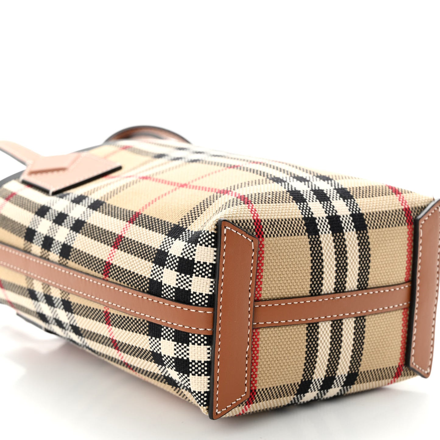 Cotton Calfskin Vintage Check Mini London Tote Bag Archive Beige