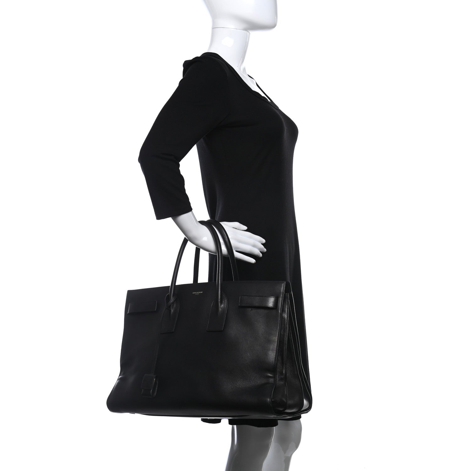 Saint Laurent Calfskin Large Sac De Jour Carryall Black 2 of 9