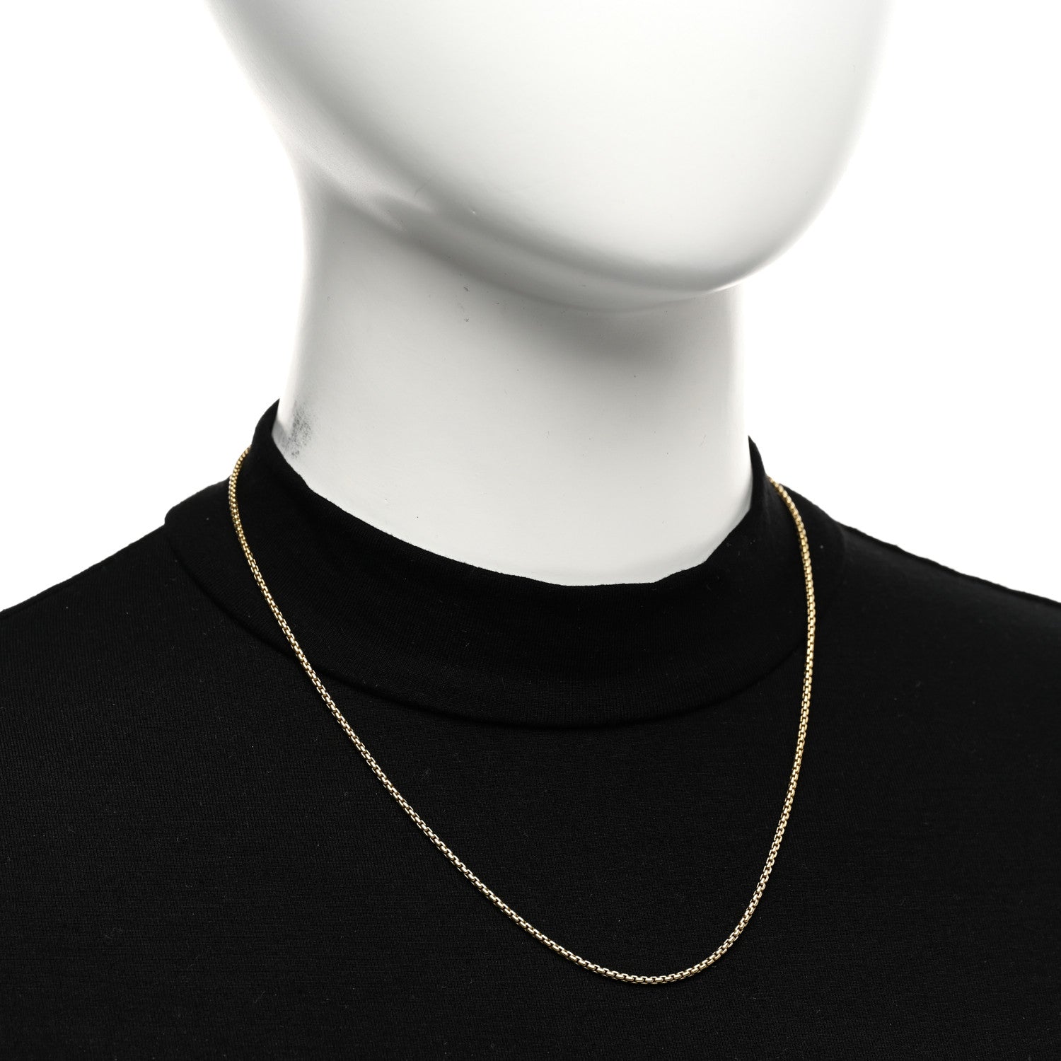 David Yurman 18K Yellow Gold 1.7mm Box Chain Necklace 18" 2 of 4