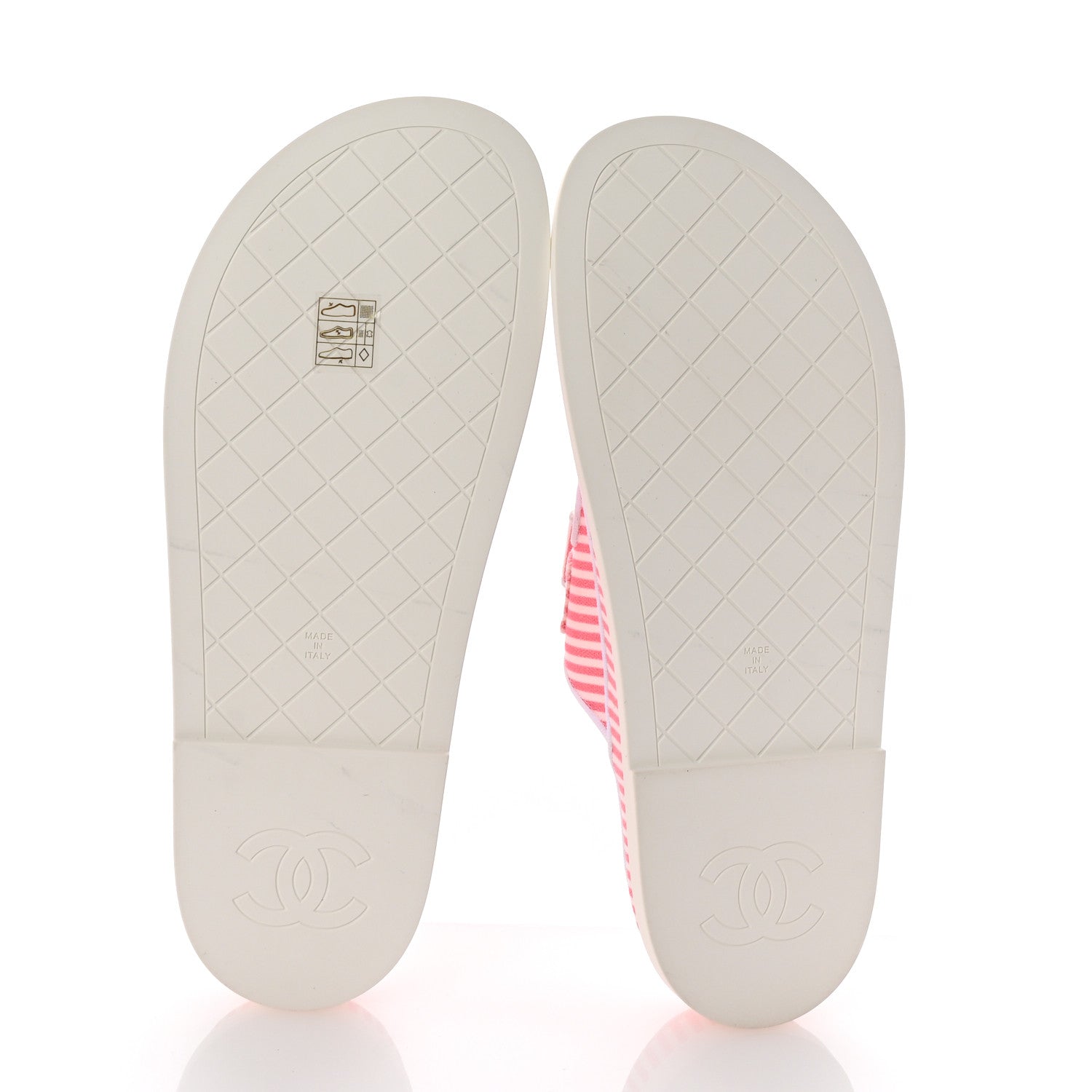 Chanel Printed Cotton Velcro Dad Flat Mules 41 White Pink 6 of 10