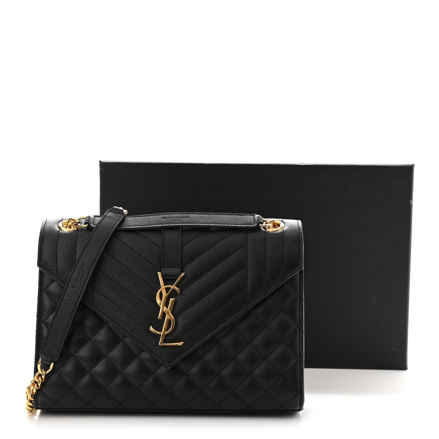 Grain De Poudre Textured Mixed Matelasse Triquilt Medium Monogram Satchel Black