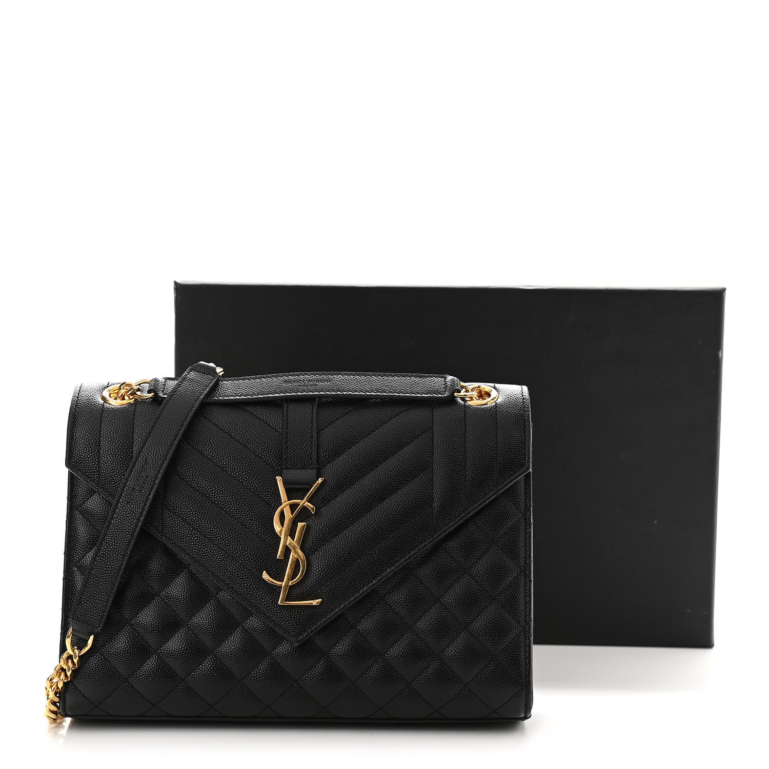 Saint Laurent Grain De Poudre Textured Mixed Matelasse Triquilt Medium Monogram Satchel Black 10 of 10