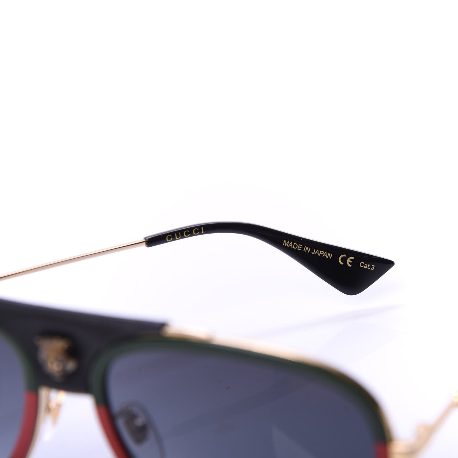 Gucci Web Aviator Sunglasses GG0062S Green Red 6 of 8