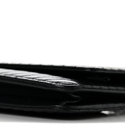 Chanel Calfskin Chevron Wallet On Chain WOC So Black 9 of 11