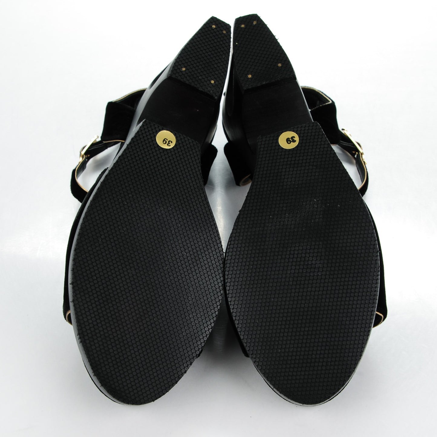 Velvet Wedge Platform Sandals 39 Black
