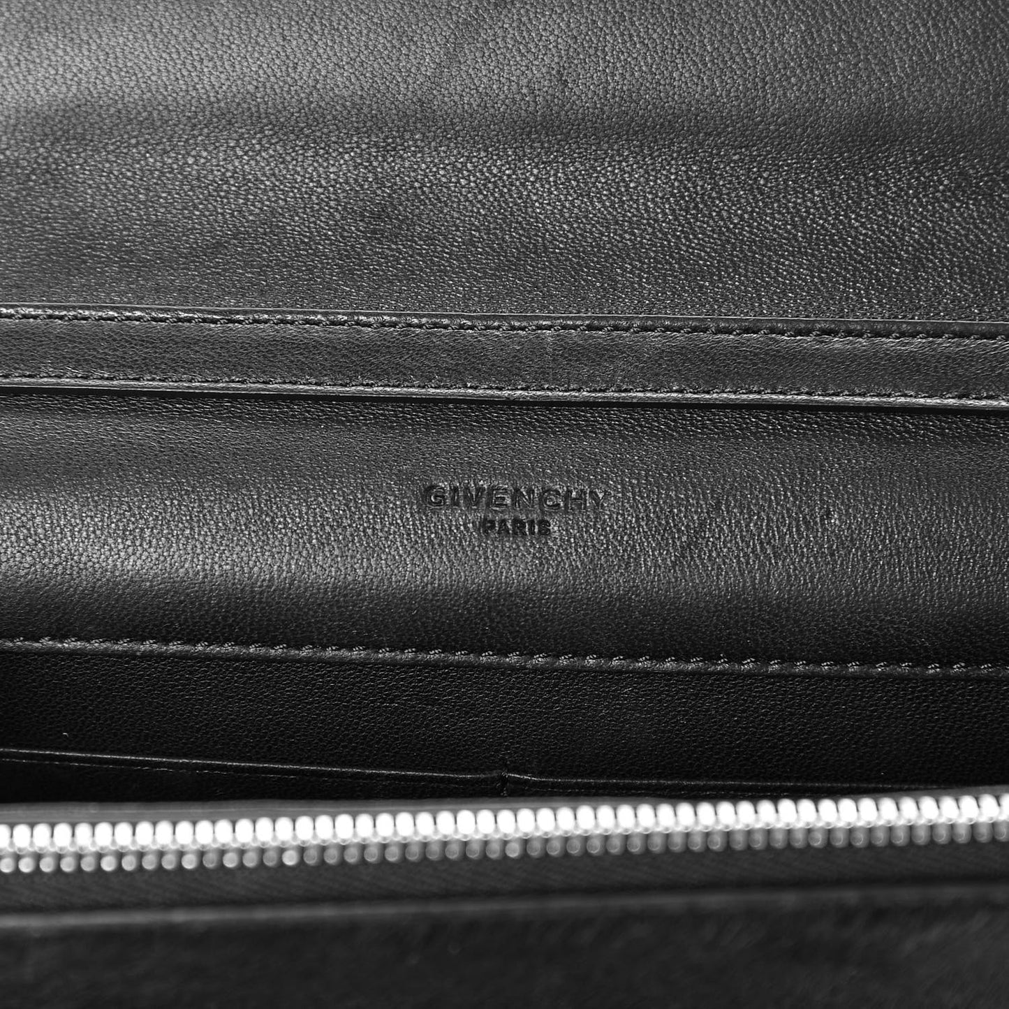 Calf Hair Calfskin Pandora Chain Wallet Black