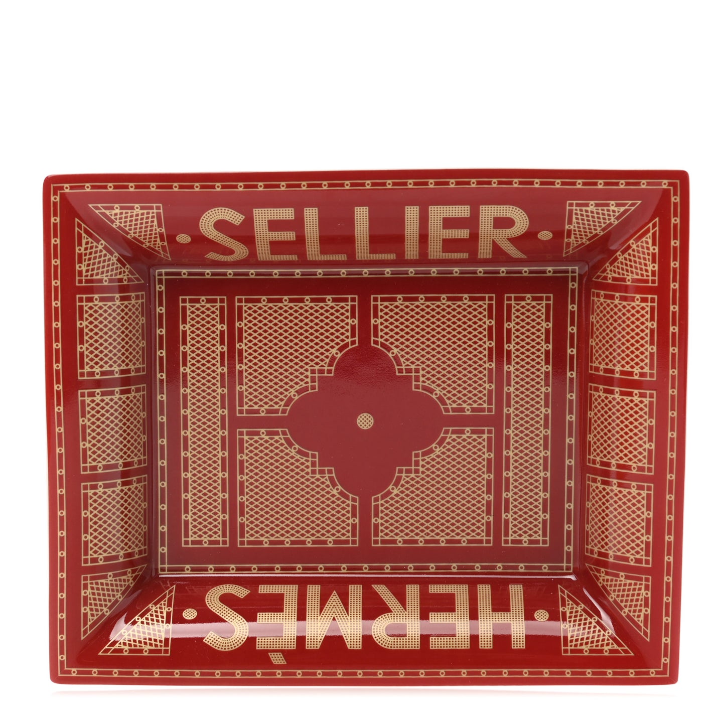 Porcelain Sellier Change Tray Rouge Or