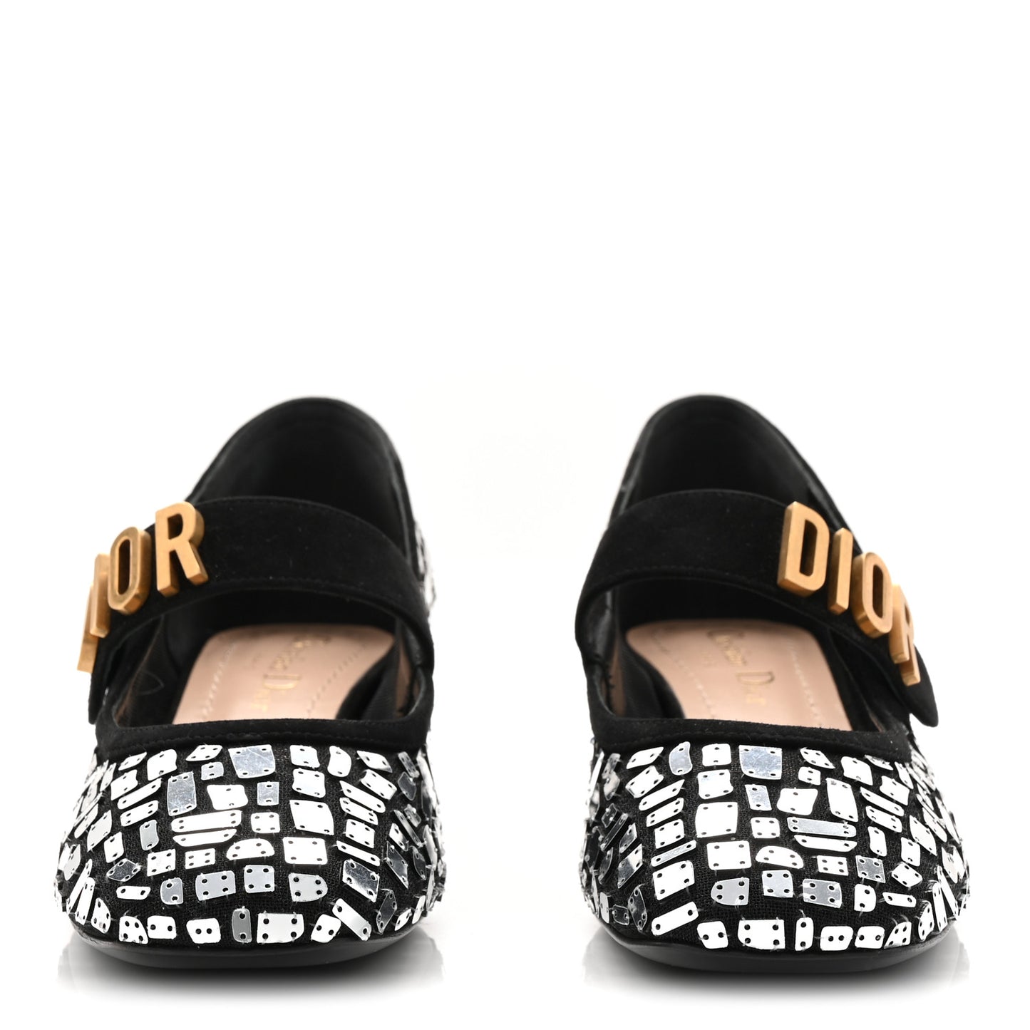 Mesh Embroidered Mirror Baby-D Ballet Pumps 36 Black