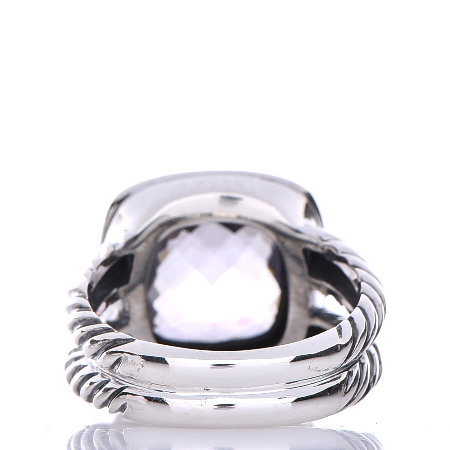 Sterling Silver Diamond Morganite 11mm Albion Ring 56 7.75